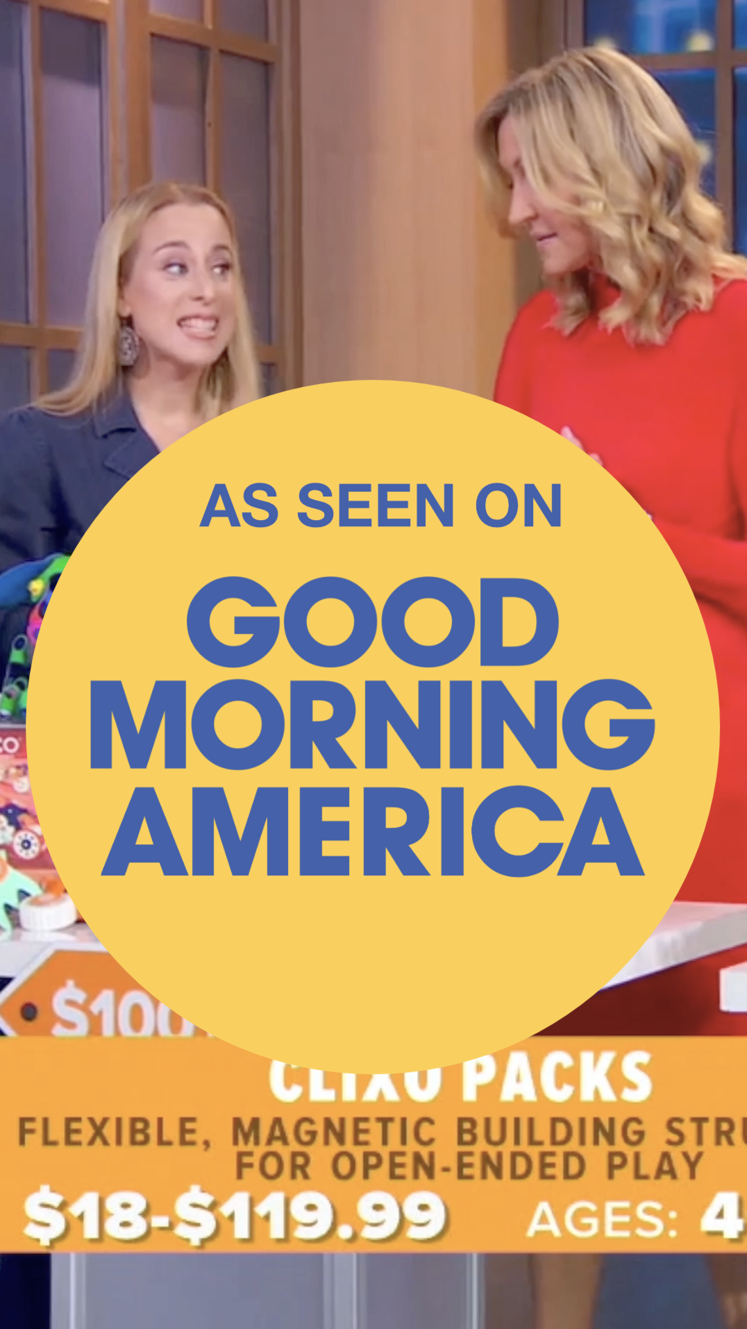 Video of Clixo featured on Good Morning America showcasing its magnetic building toys.