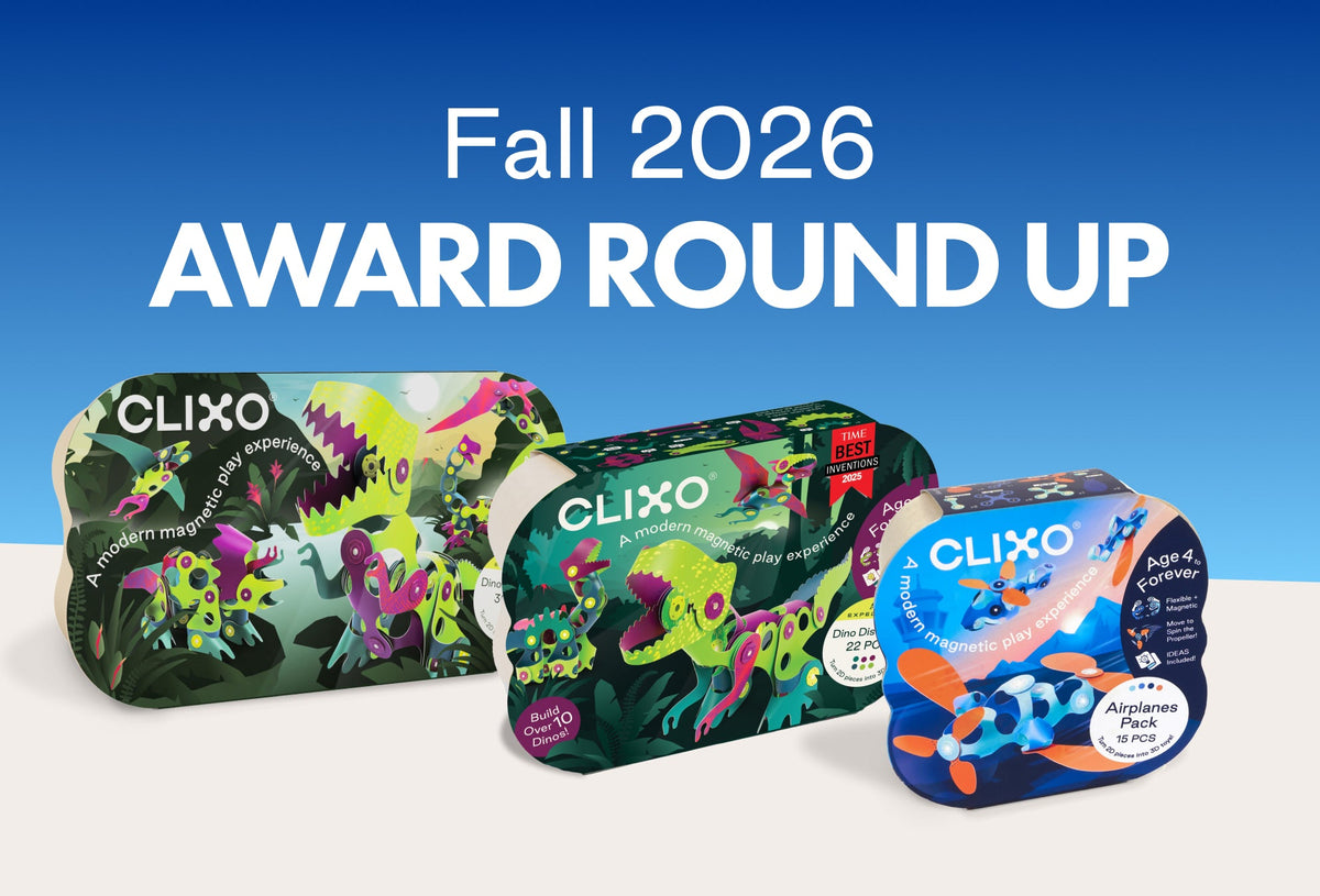 Clixo Dino Adventure, Dino Discovery, and Airplanes Packs Win 2026 Holiday & Best Toy Awards