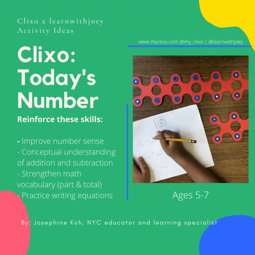 Clixo x learnwithjoey Math activity addition subtraction
