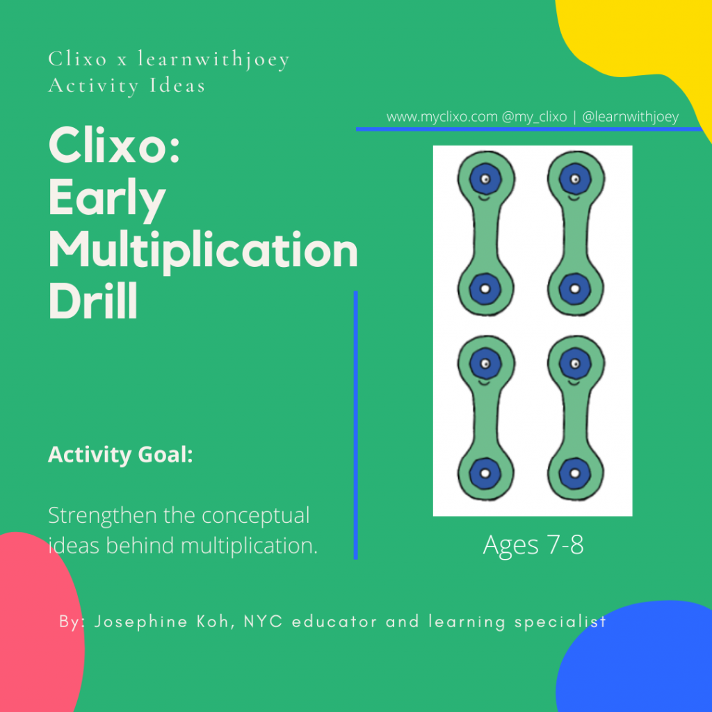 Clixo x learnwithjoey Math activity early multiplication drill